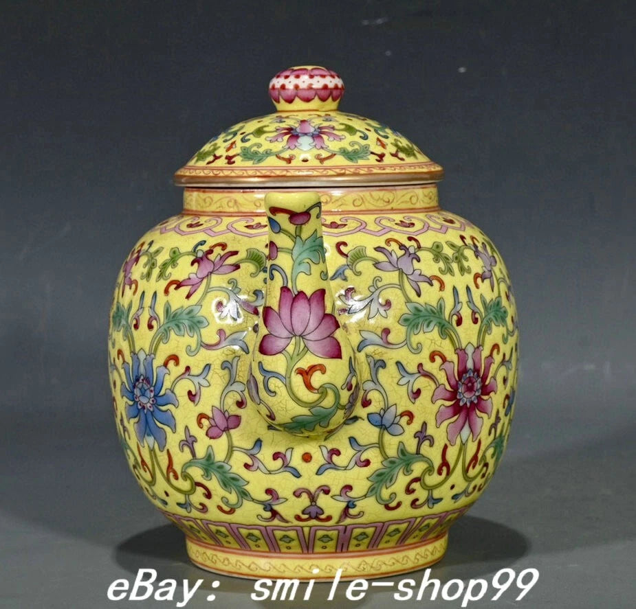 6.6'' Old Yongzheng Enamel Colour Porcelain Gilt Flower Pattern Teapot Teakettle | eBay
