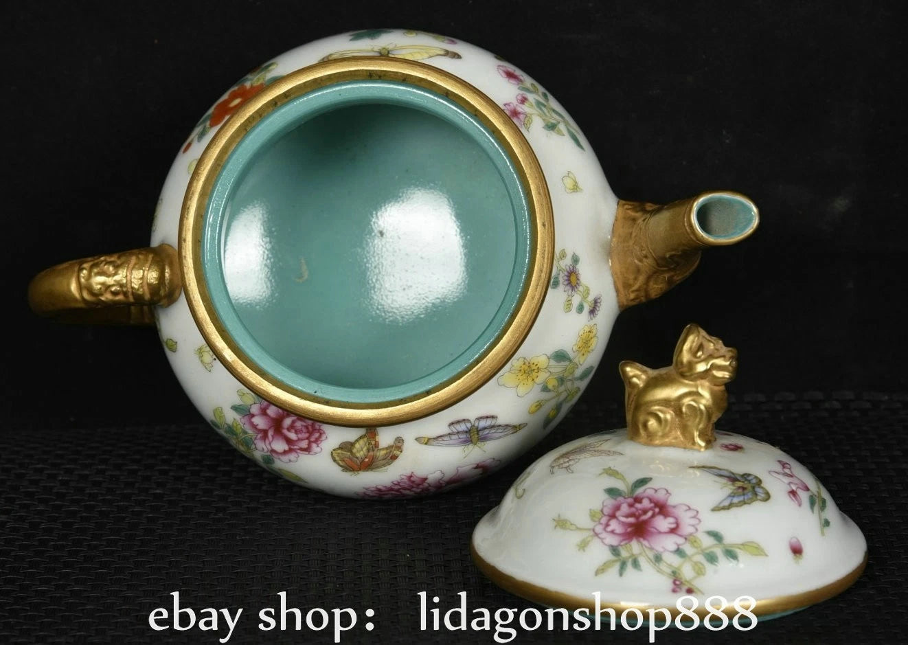 6" Yongzheng Marked Enamel Porcelain Gilt Flower Butterfly Pattern Wine Teapot | eBay
