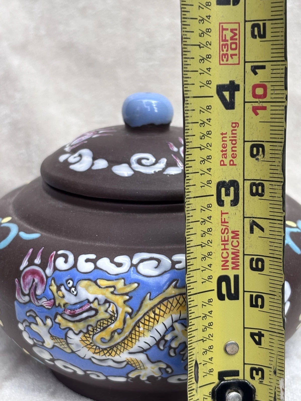 Old Chinese 19th C Enamelled Dragon Yixing Teapot with Seal Mark | eBay