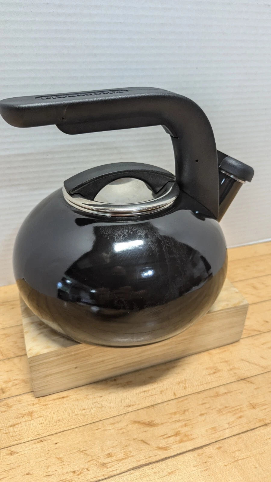 KitchenAid 1.5 Quart Porcelain Enamel Black Whistling Tea kettle | eBay