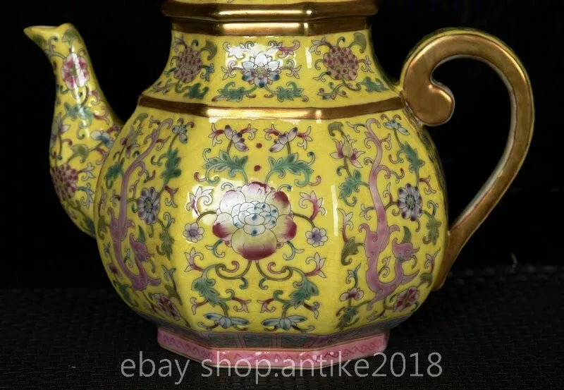 7 " Yongzheng Marked China Colour Enamel Porcelain Gilt Dynasty Flower Teapot | eBay