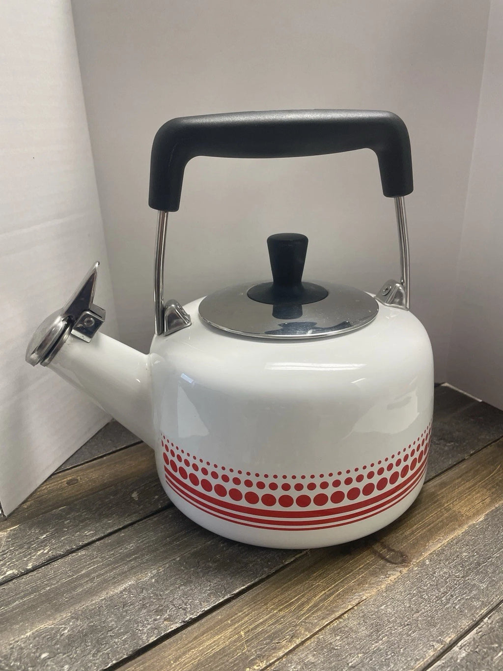 CHANTAL Teapot White With Red Dots Enamel | eBay