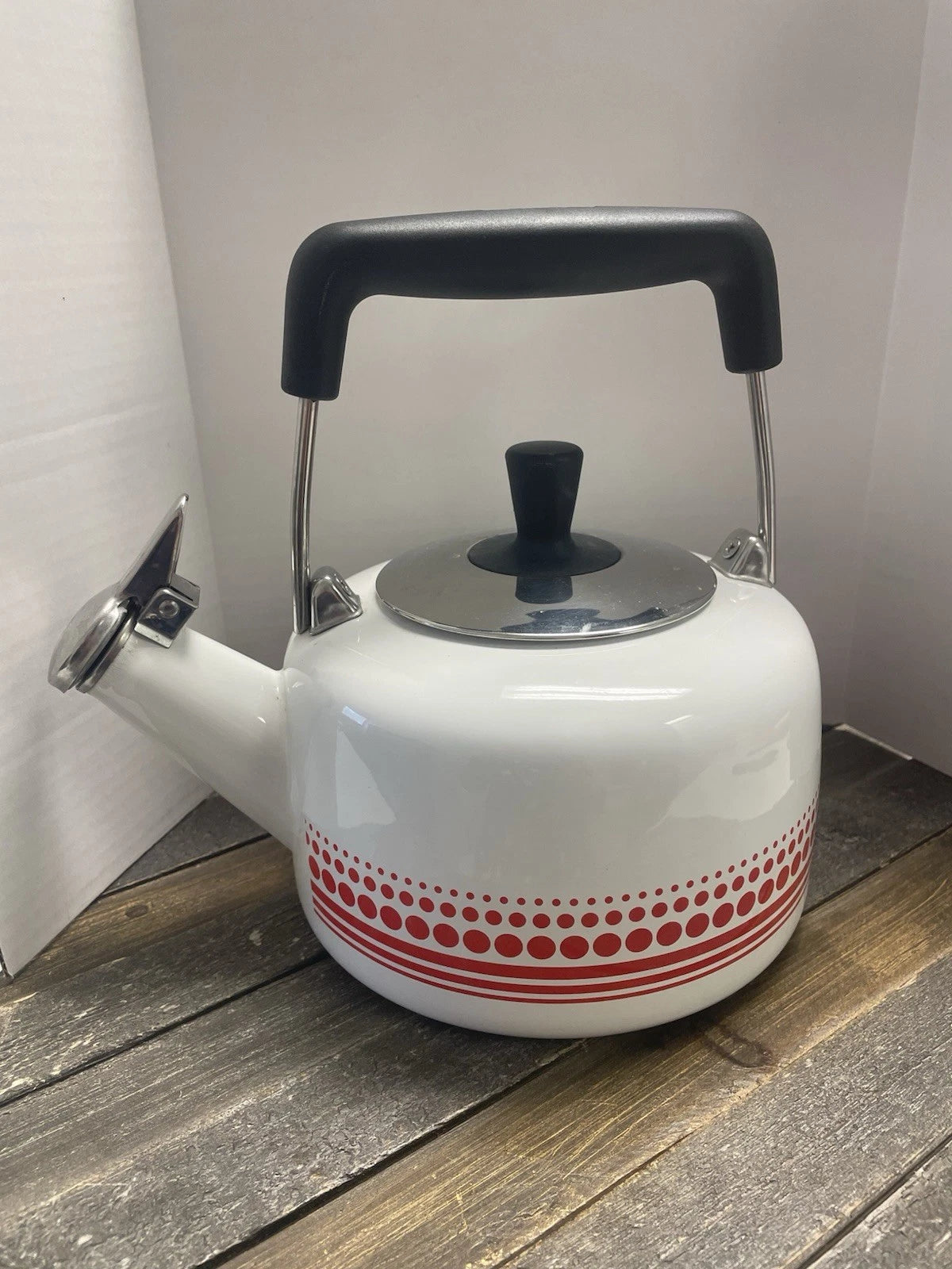 CHANTAL Teapot White With Red Dots Enamel | eBay
