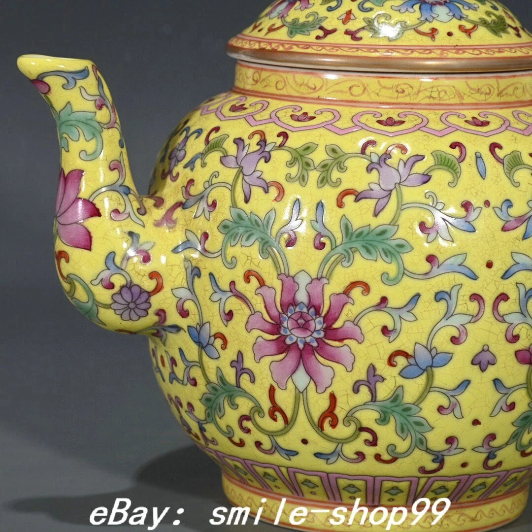 6.6'' Old Yongzheng Enamel Colour Porcelain Gilt Flower Pattern Teapot Teakettle | eBay