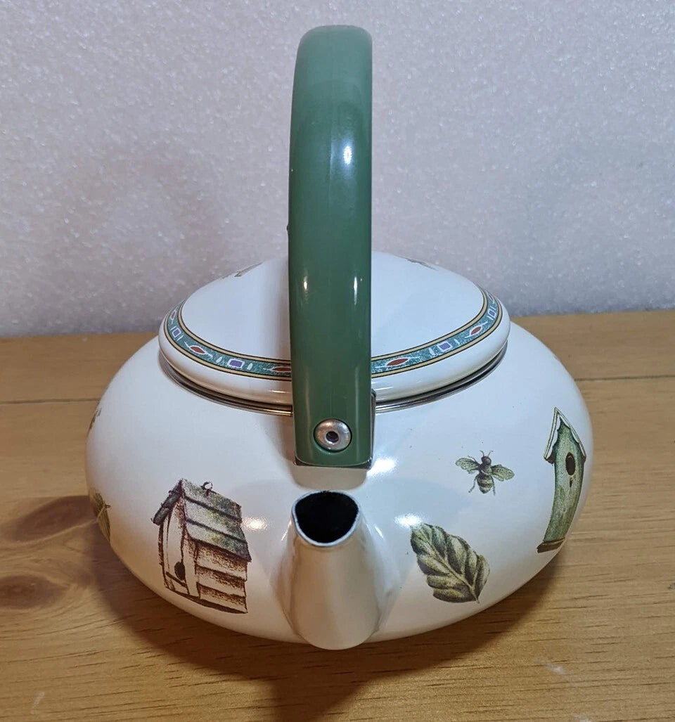 New Pfaltzgraff Naturewood Metal Porcelain Enamel Tea Pot Kettle By Reston Lloyd | eBay