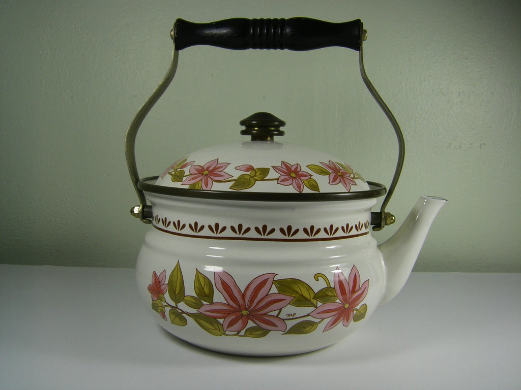 NEW VTG Gailstyn-Sutton Tea Pot Kettle Floral Porcelain Enamel Japan | eBay