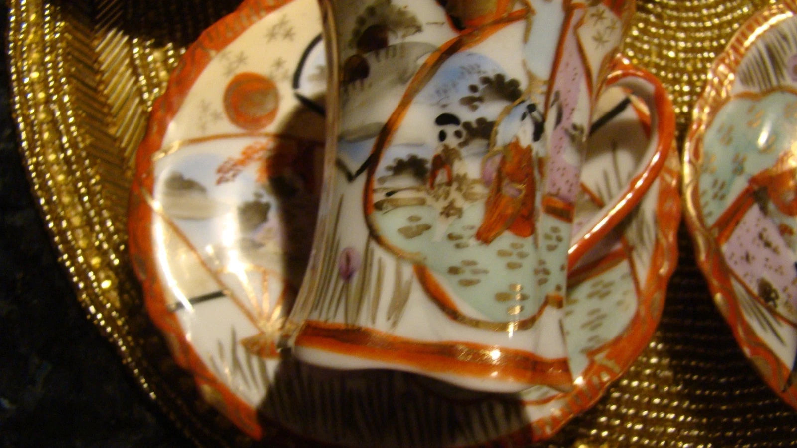 Nippon Japanese Porcelain Chocolate Pot Coffee Teapot Geisha Enamel Red Set of 4 | eBay