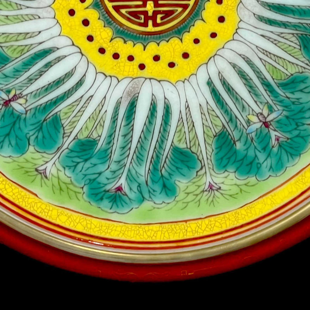 Chinese Enamel Porcelain Hand Painted Cabbage Pattern Teapot Coaster 1231 | eBay