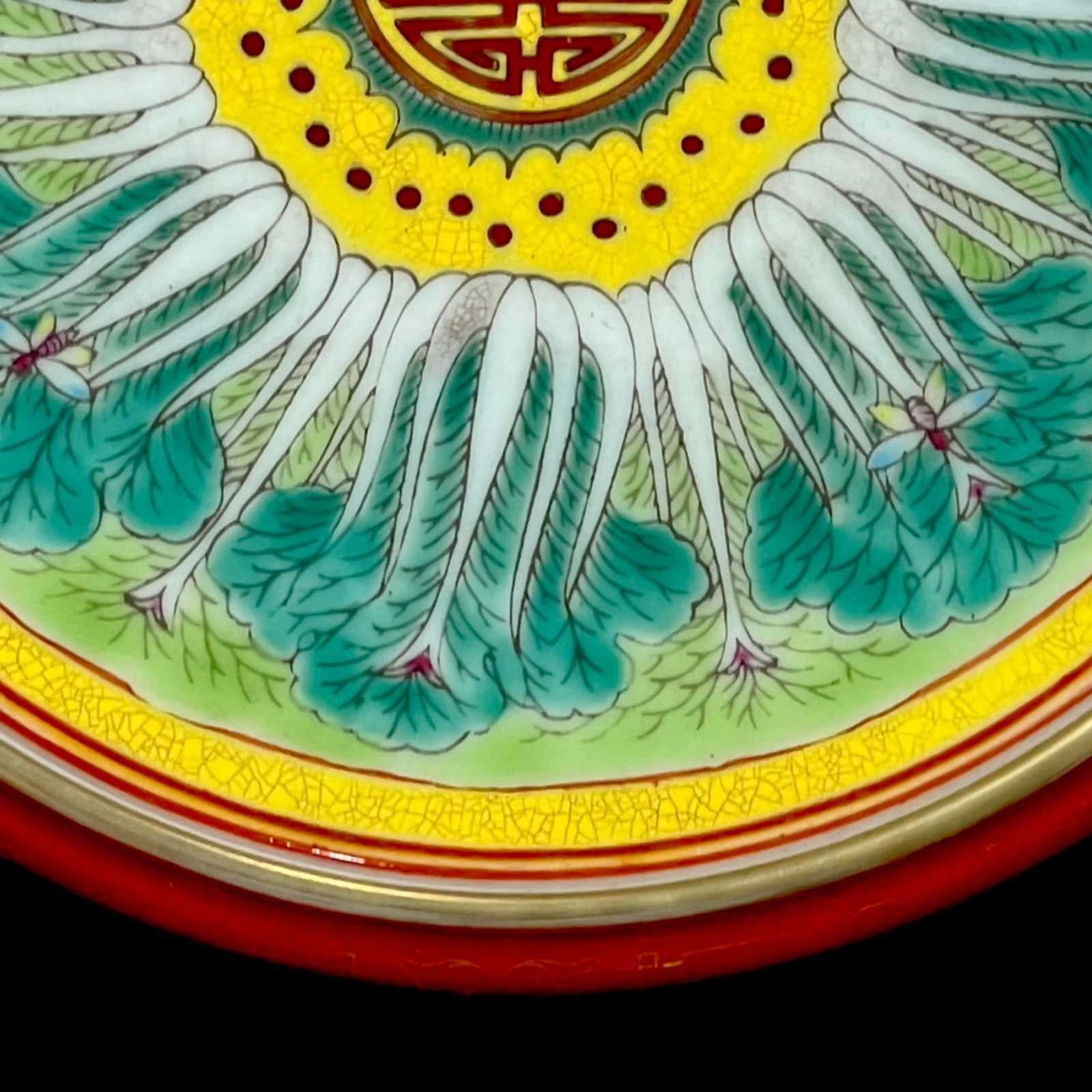 Chinese Enamel Porcelain Hand Painted Cabbage Pattern Teapot Coaster 1231 | eBay