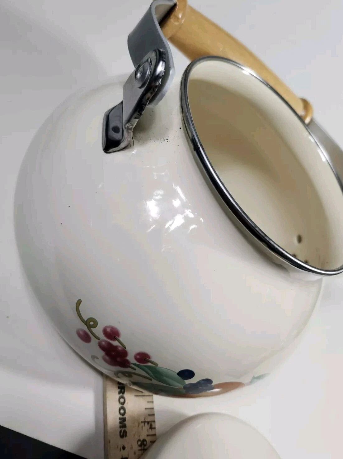 Corning Coordinates By Lincoware Porcelain Enamel Steel Teapot Vintage Decorated | eBay