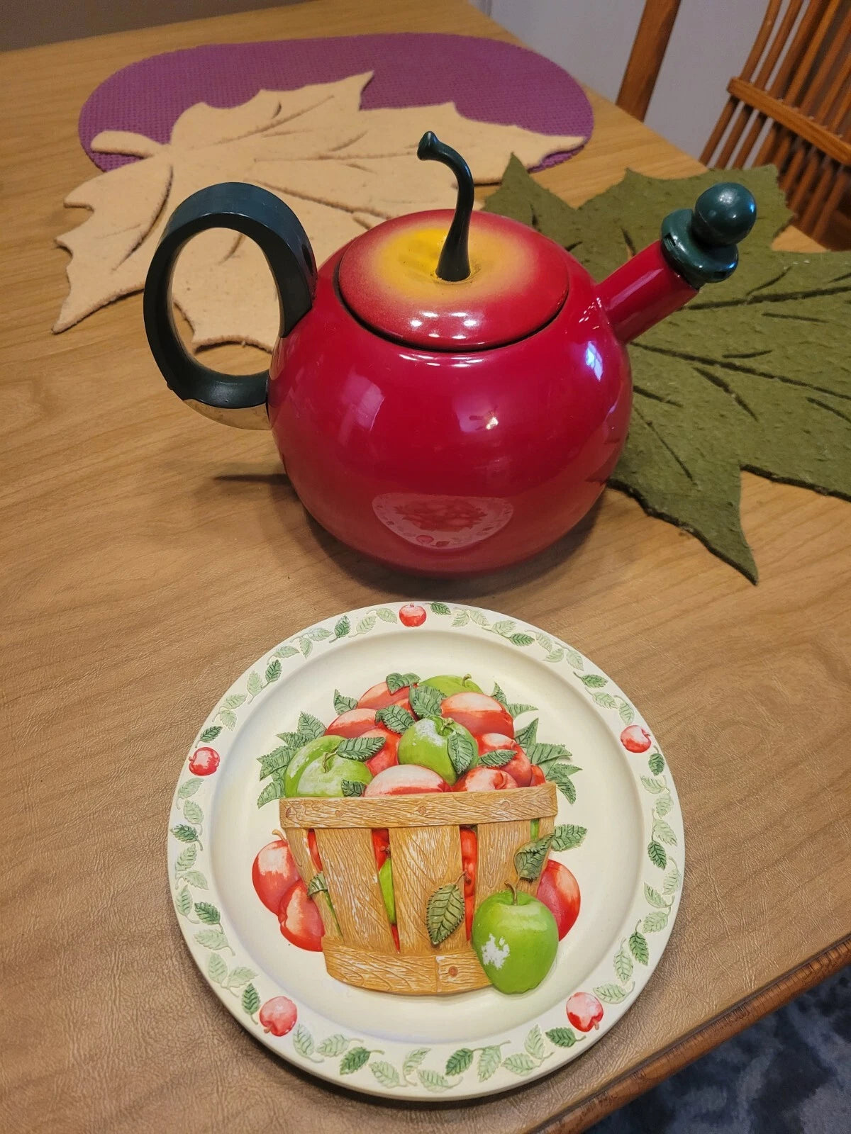 Vintage COPCO Enamel Metal Red Apple Teapot Kettle | eBay