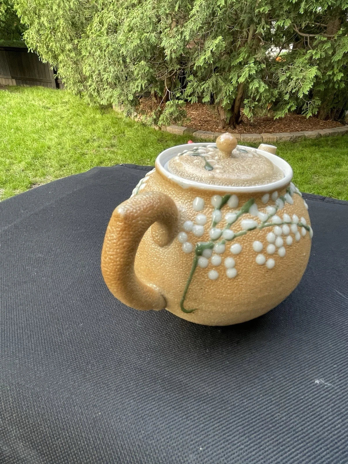 3 Pieces - Vintage Japanese Teapots Orange Peel Enamel Chinoiserie | eBay