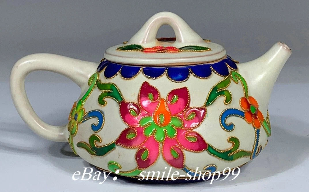 5.1"Song Dynasty Ru Kiln Enamel Colour Porcelain Gilt Flower Wine Tea Pot Flagon | eBay
