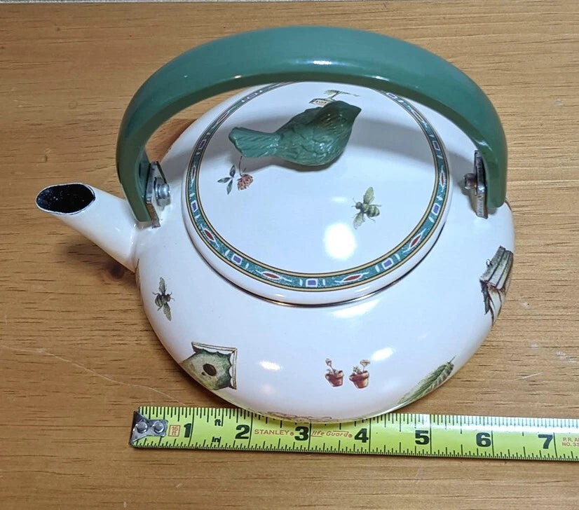 New Pfaltzgraff Naturewood Metal Porcelain Enamel Tea Pot Kettle By Reston Lloyd | eBay