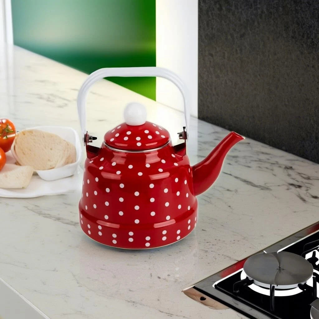 Enamel Tea Kettle Polka Dot Stove Top Teapot with Filter for Home Kitchen | eBay