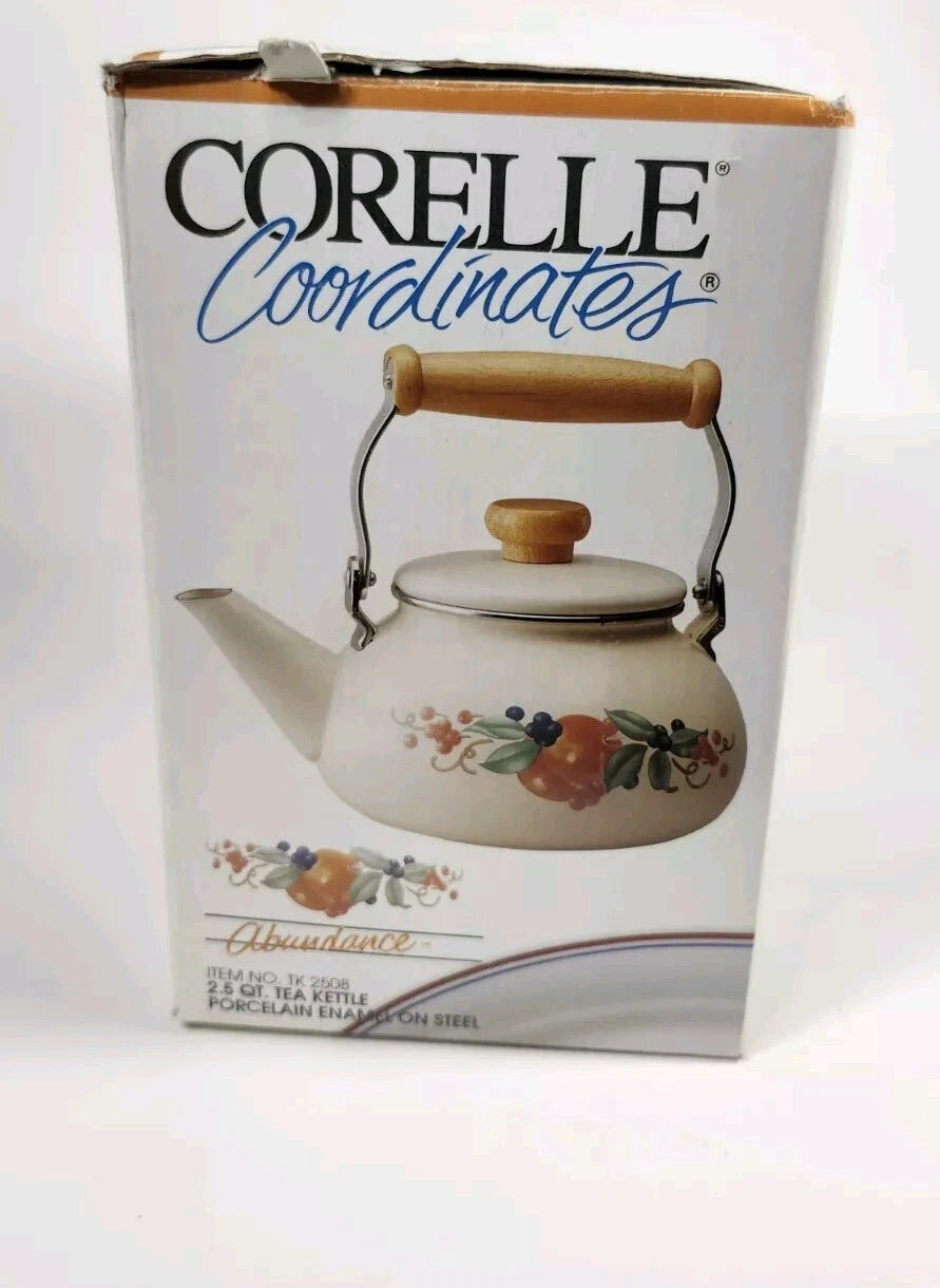 Corning Coordinates By Lincoware Porcelain Enamel Steel Teapot Vintage Decorated | eBay