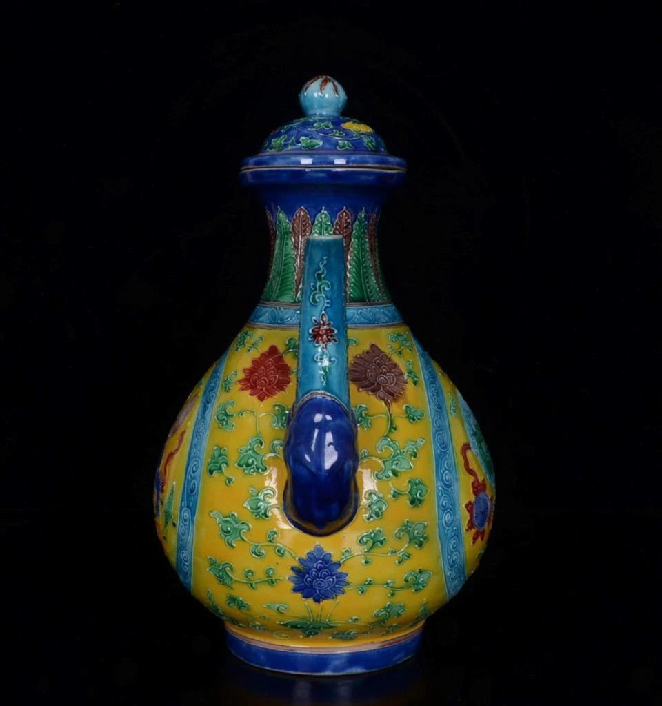 OLD CHINESE COLOUR ENAMEL PORCELAIN TEAPOT YONGLE MARKED ST1169 | eBay