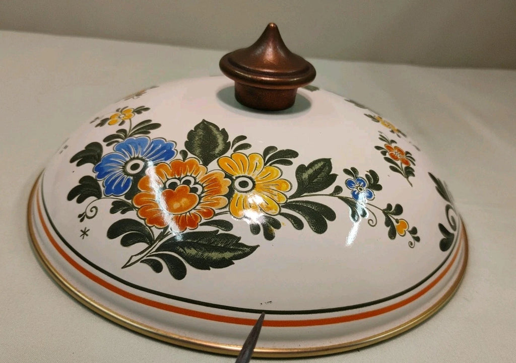 ASTA White Floral Enamelware Old Amsterdam 8.5” Dutch Oven & Teapot PRISTINE!!! | eBay