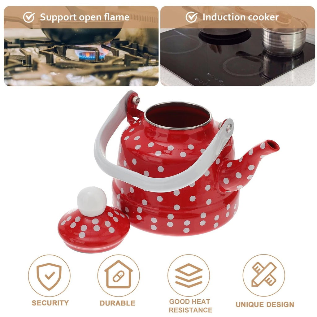 Enamel Tea Kettle Polka Dot Stove Top Teapot with Filter for Home Kitchen | eBay