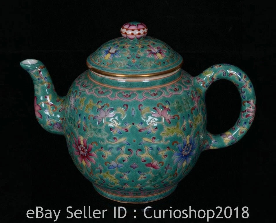 6.8" Qing Yongzheng Marked Enamel Colour Porcelain Flower Wine Tea Pot Flagon | eBay