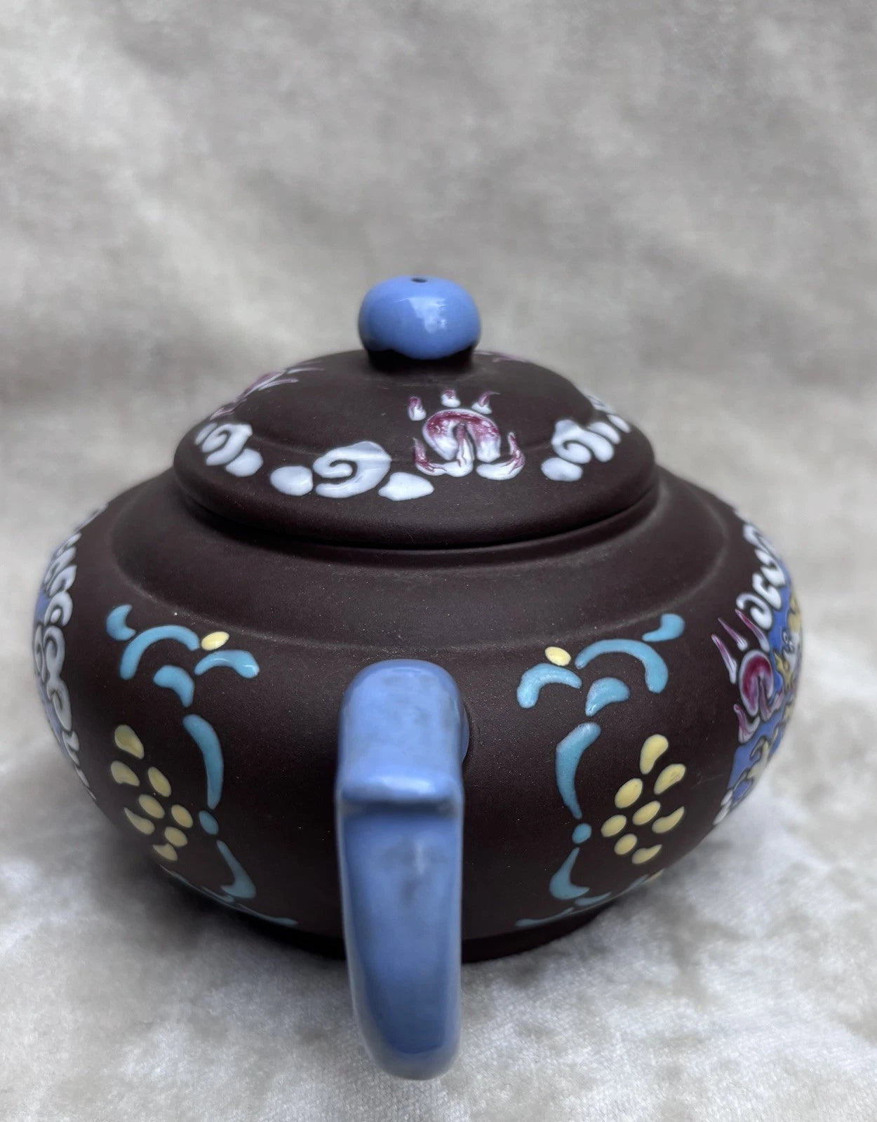 Old Chinese 19th C Enamelled Dragon Yixing Teapot with Seal Mark | eBay