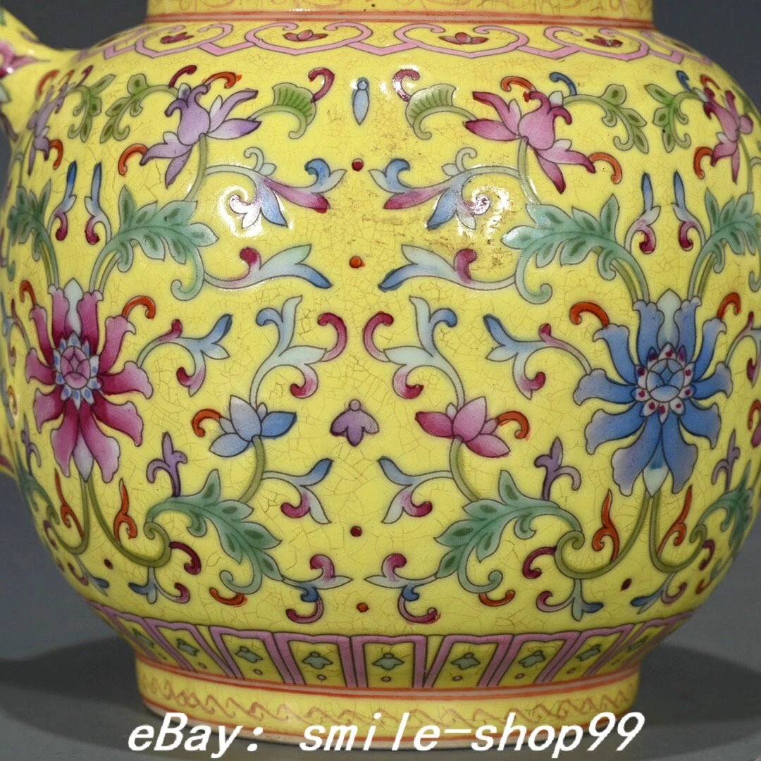 6.6'' Old Yongzheng Enamel Colour Porcelain Gilt Flower Pattern Teapot Teakettle | eBay