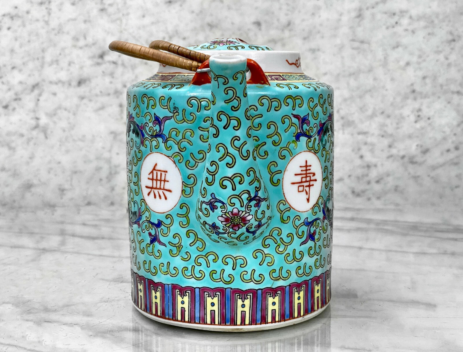 Vintage Chinese Porcelain Famille Verde Enamel Floral Motif Teapot | eBay