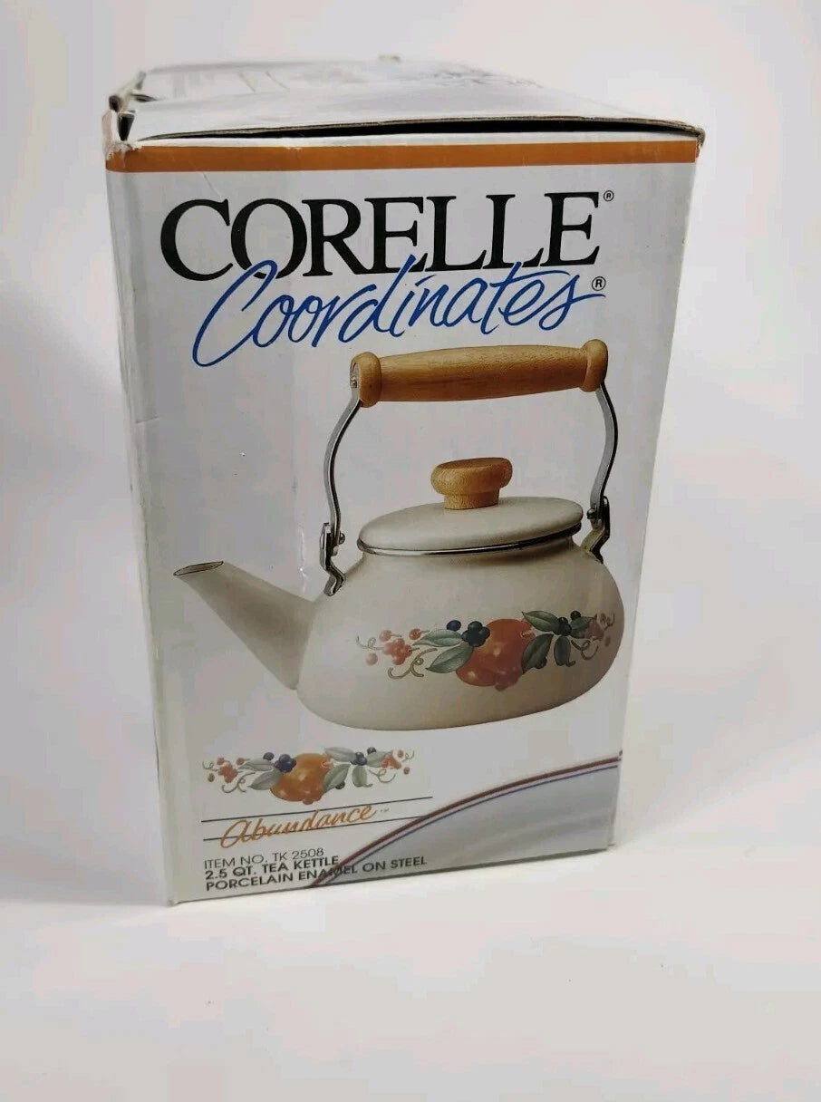 Corning Coordinates By Lincoware Porcelain Enamel Steel Teapot Vintage Decorated | eBay