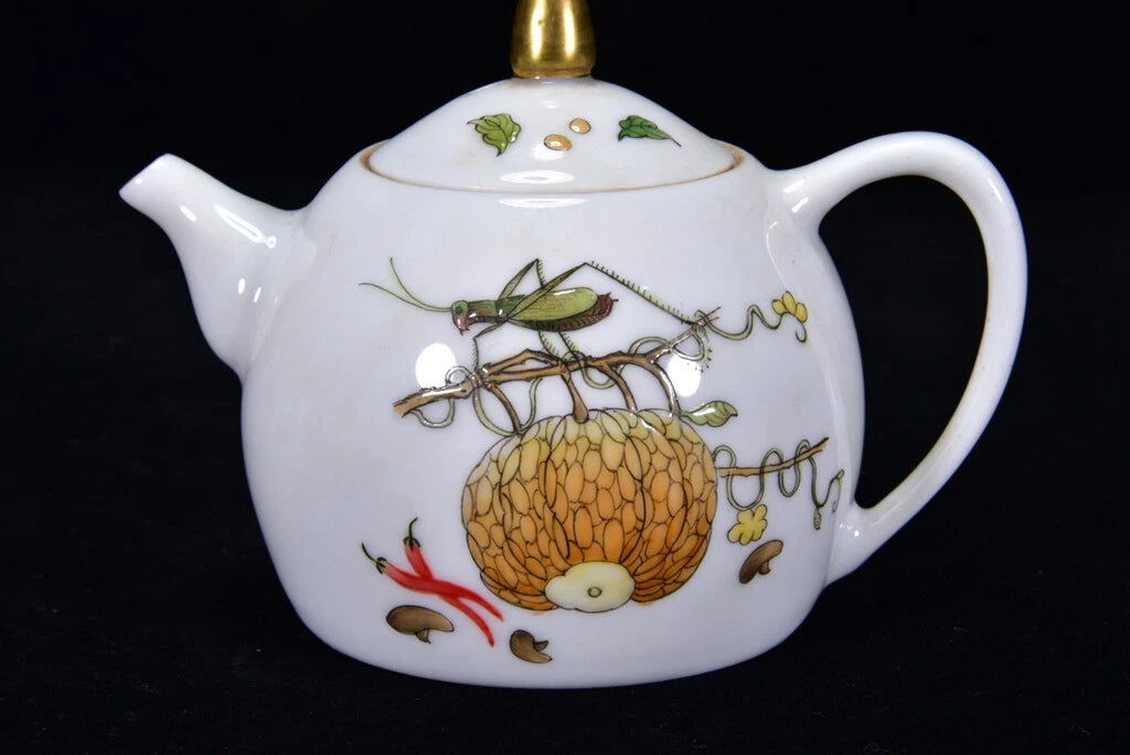 Chinese Enamel Colour Porcelain Hand-paintde Fruit And Vegetable Teapots 27098 | eBay