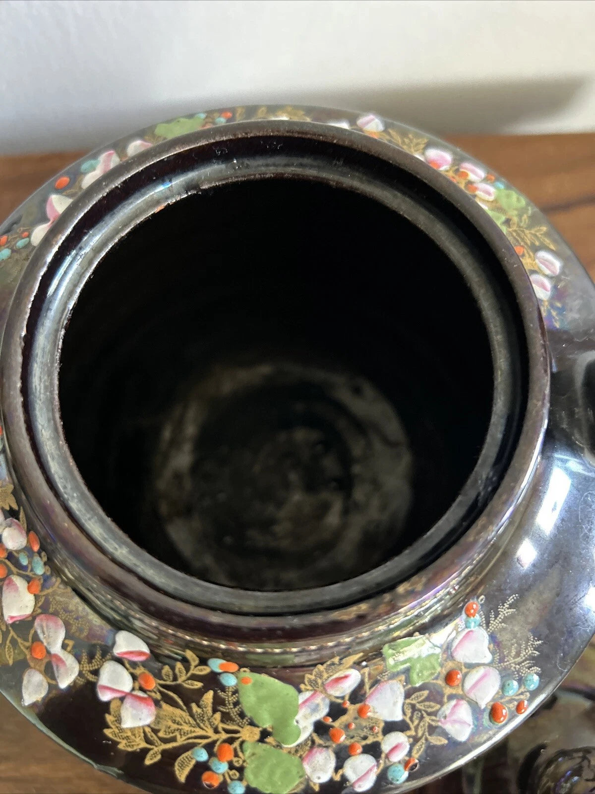 John Sadler Central Burslem England Teapot Black Enamel Floral NO LID No. 148 | eBay