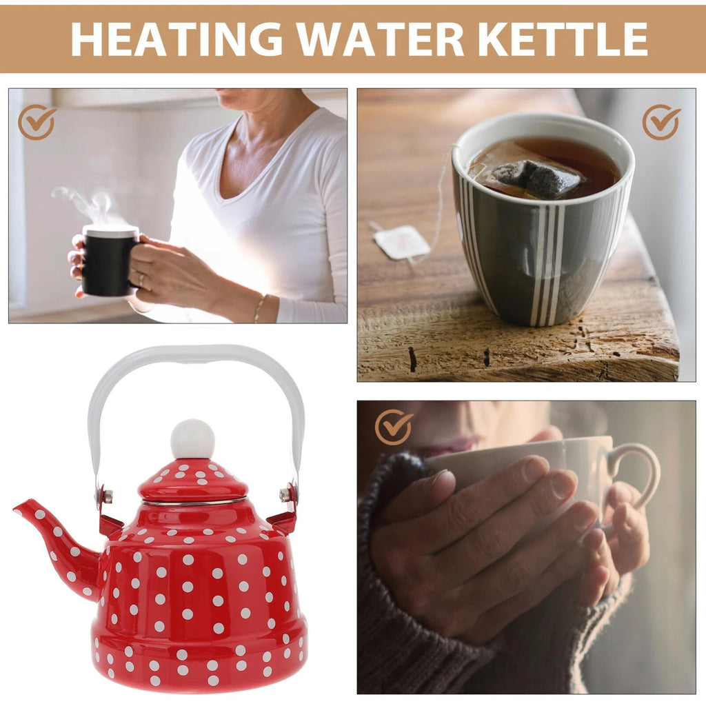 Enamel Tea Kettle Polka Dot Stove Top Teapot with Filter for Home Kitchen | eBay