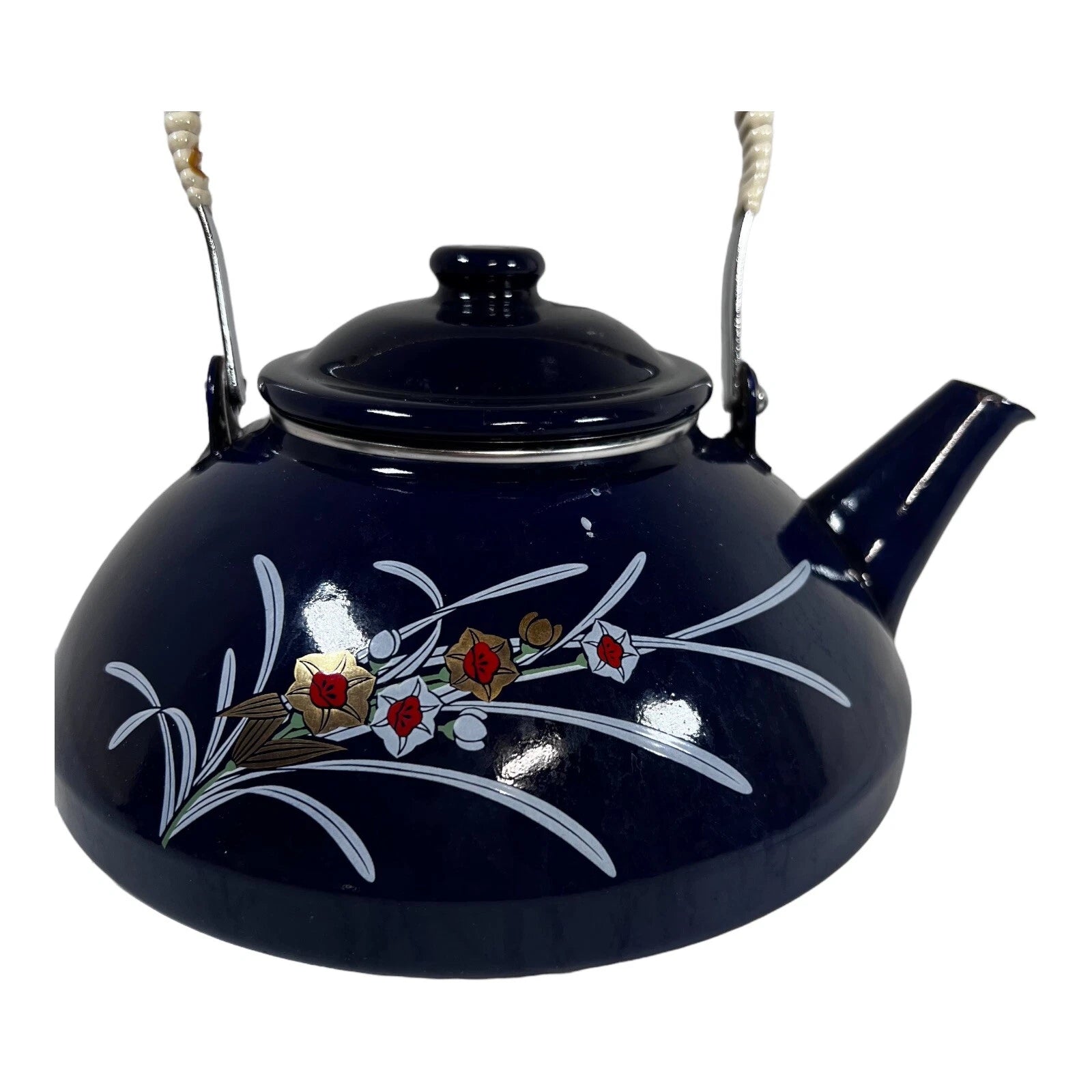 Sanko Ware Japanese Porcelain Enamel Kettle Tea Kikyo Sukashi craft Japan Teapot | eBay