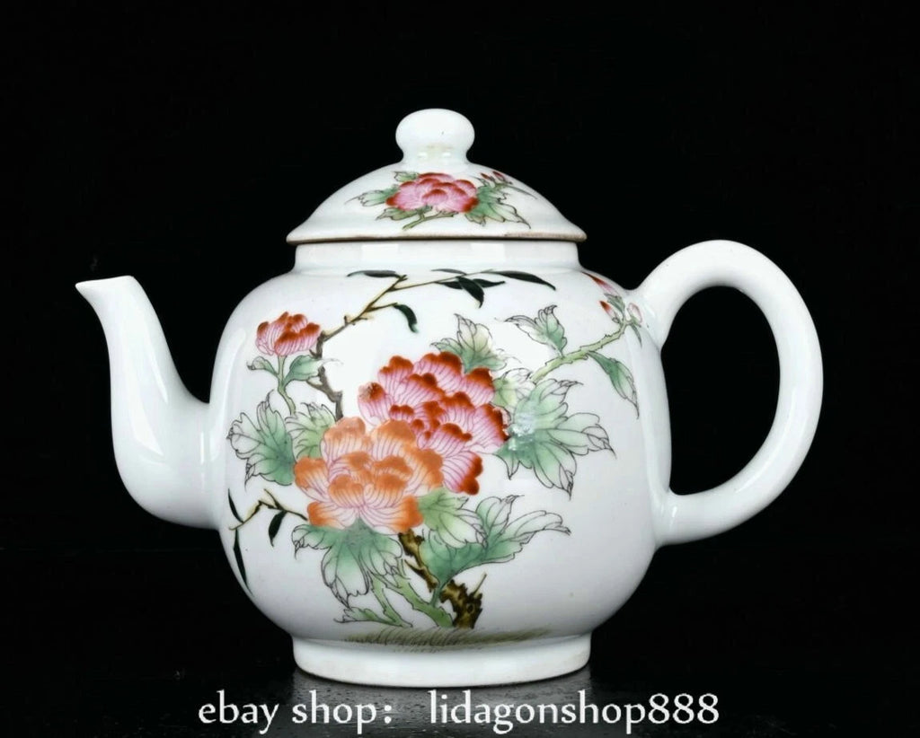 6.8" Qing Kangxi Marked Enamel Porcelain Flower Words Pattern Wine Tea Pot | eBay