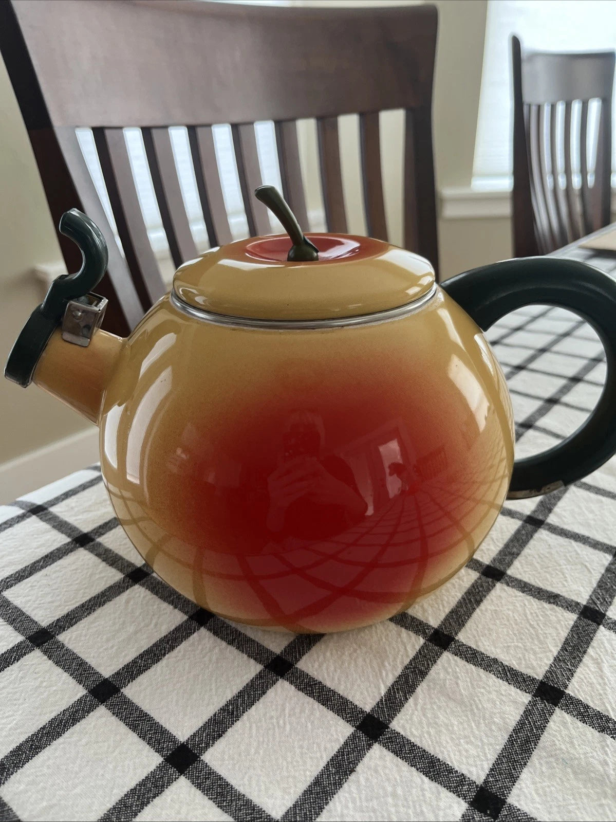 Vintage Enamel MKI Kamenstein Tea Kettle Pot Peach - Loved, Poor Condition | eBay