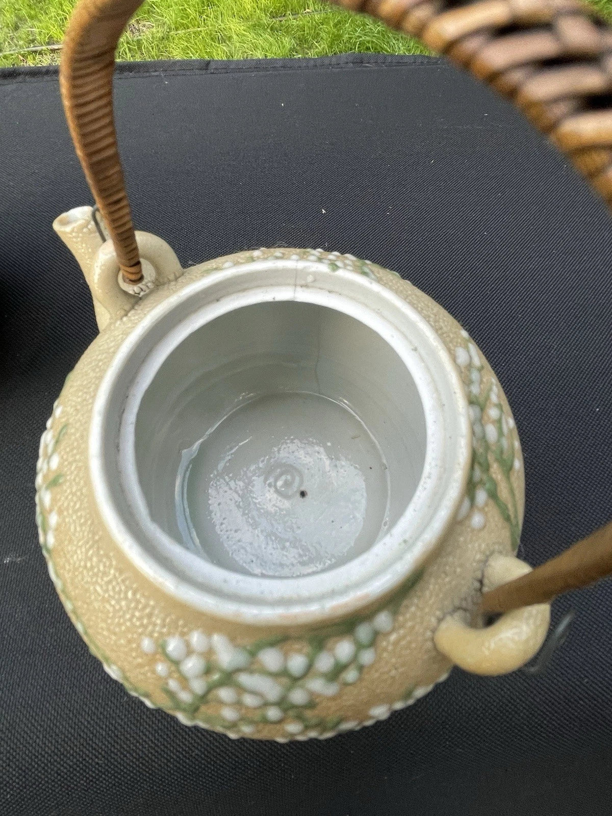 3 Pieces - Vintage Japanese Teapots Orange Peel Enamel Chinoiserie | eBay