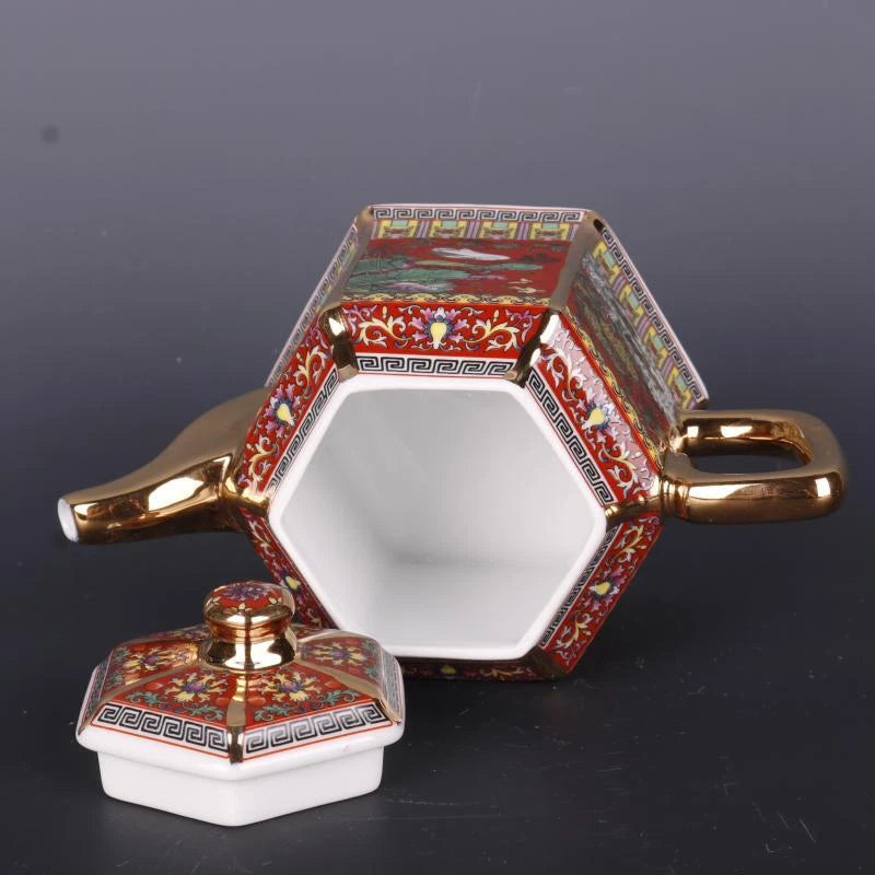 Chinese Qing Qianlong Red Enamel Porcelain Flowers Birds Pattern Teapot 4.3 inch | eBay