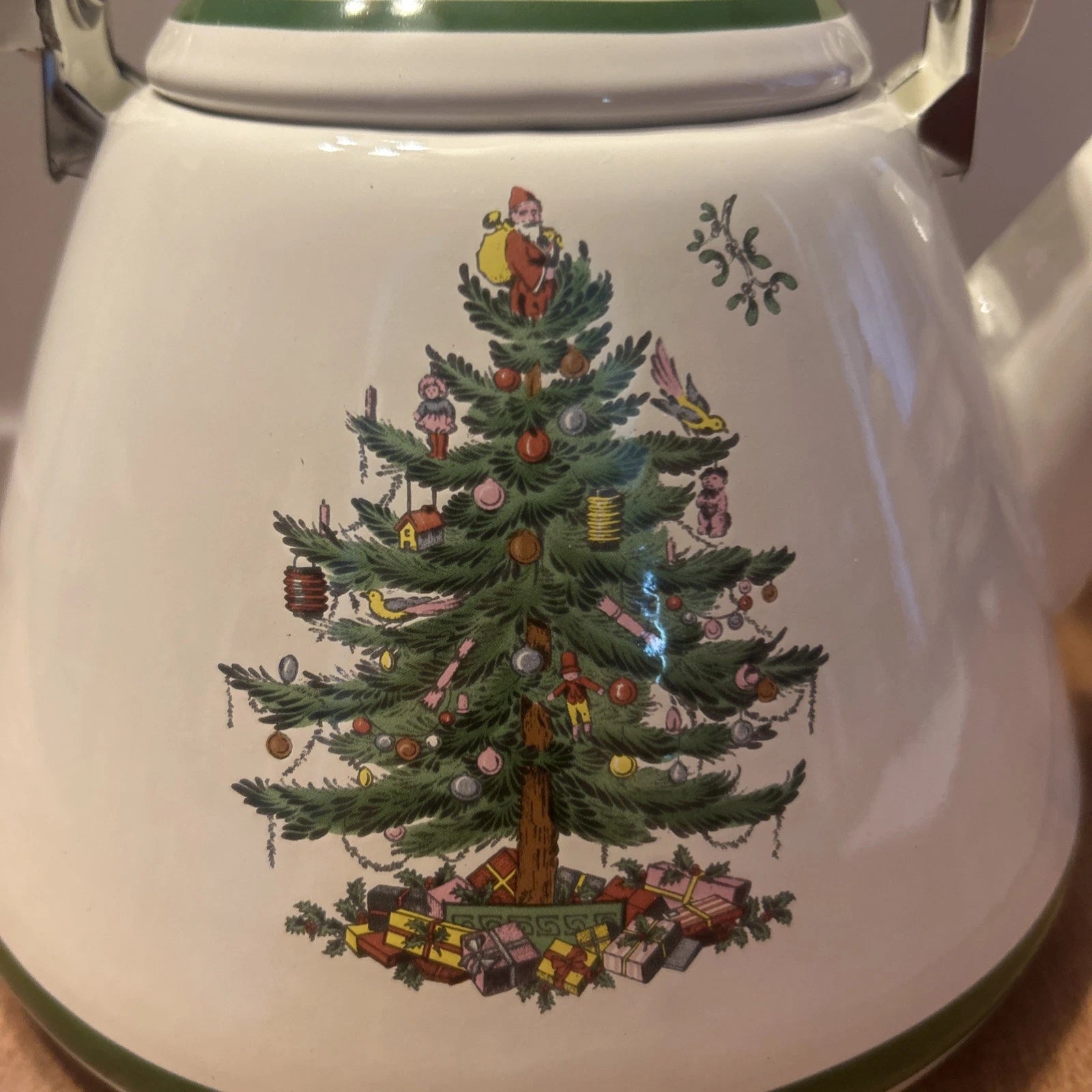 Spode Christmas Tree Tea Kettle Porcelain Enamel On Steel New Old Stock | eBay