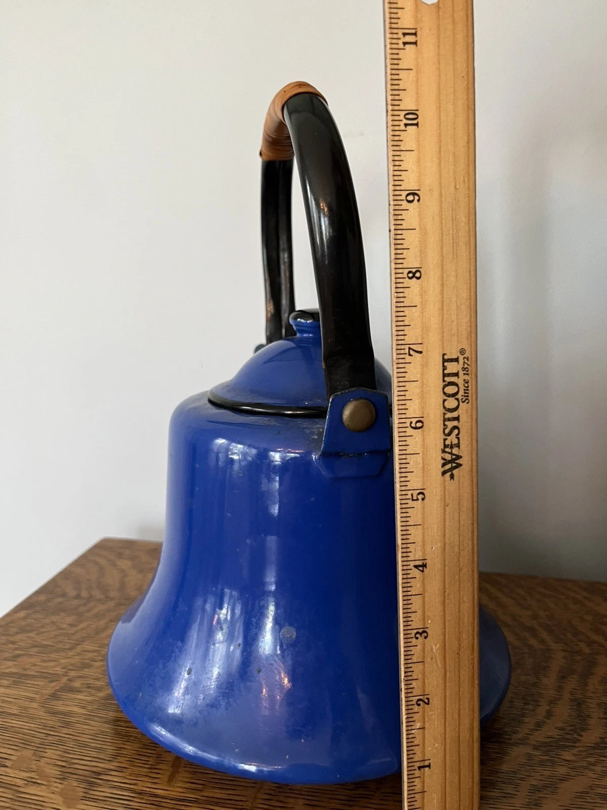 Vintage Dark Blue Enamelware Tea Kettle MCM Japan Enamel Teapot Decor | eBay