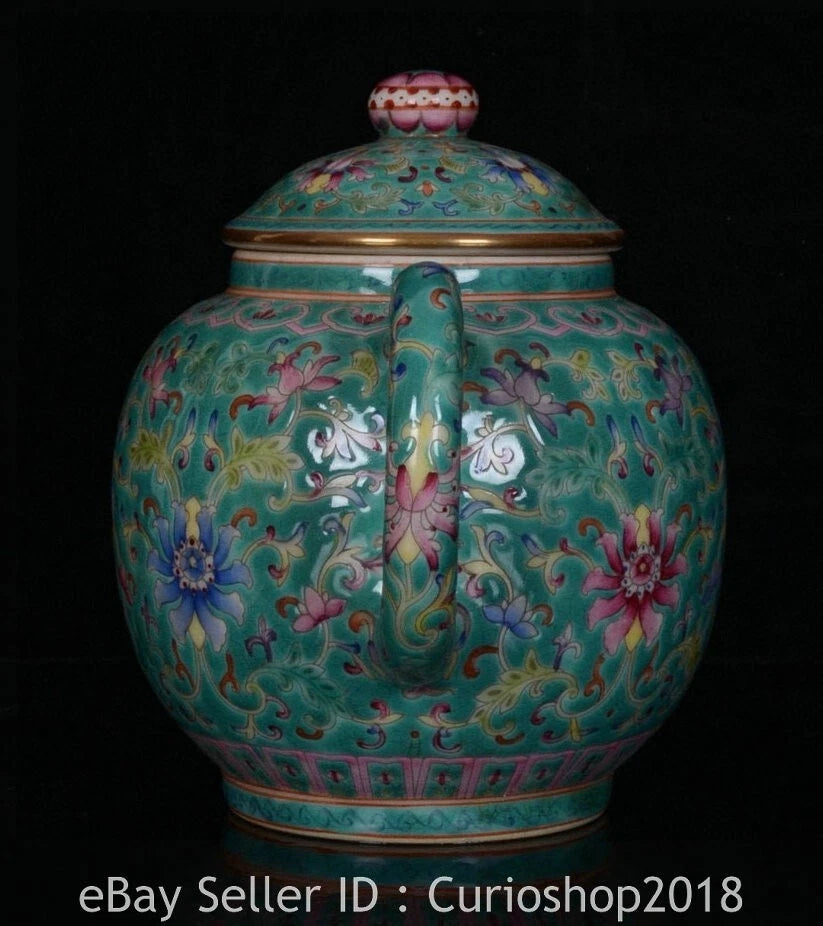 6.8" Qing Yongzheng Marked Enamel Colour Porcelain Flower Wine Tea Pot Flagon | eBay