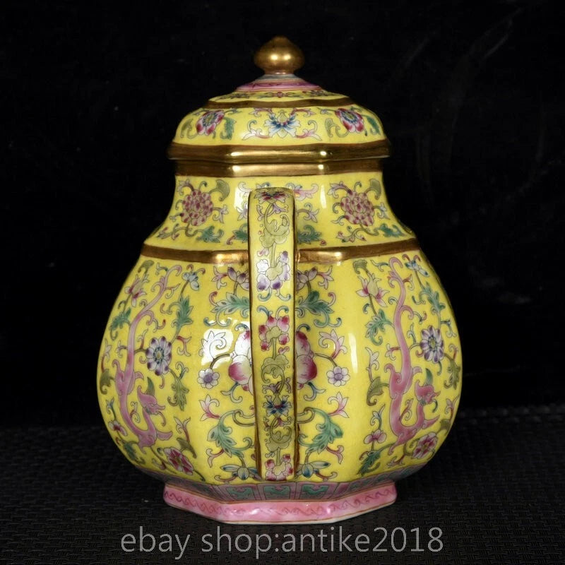 7 " Yongzheng Marked China Colour Enamel Porcelain Gilt Dynasty Flower Teapot | eBay