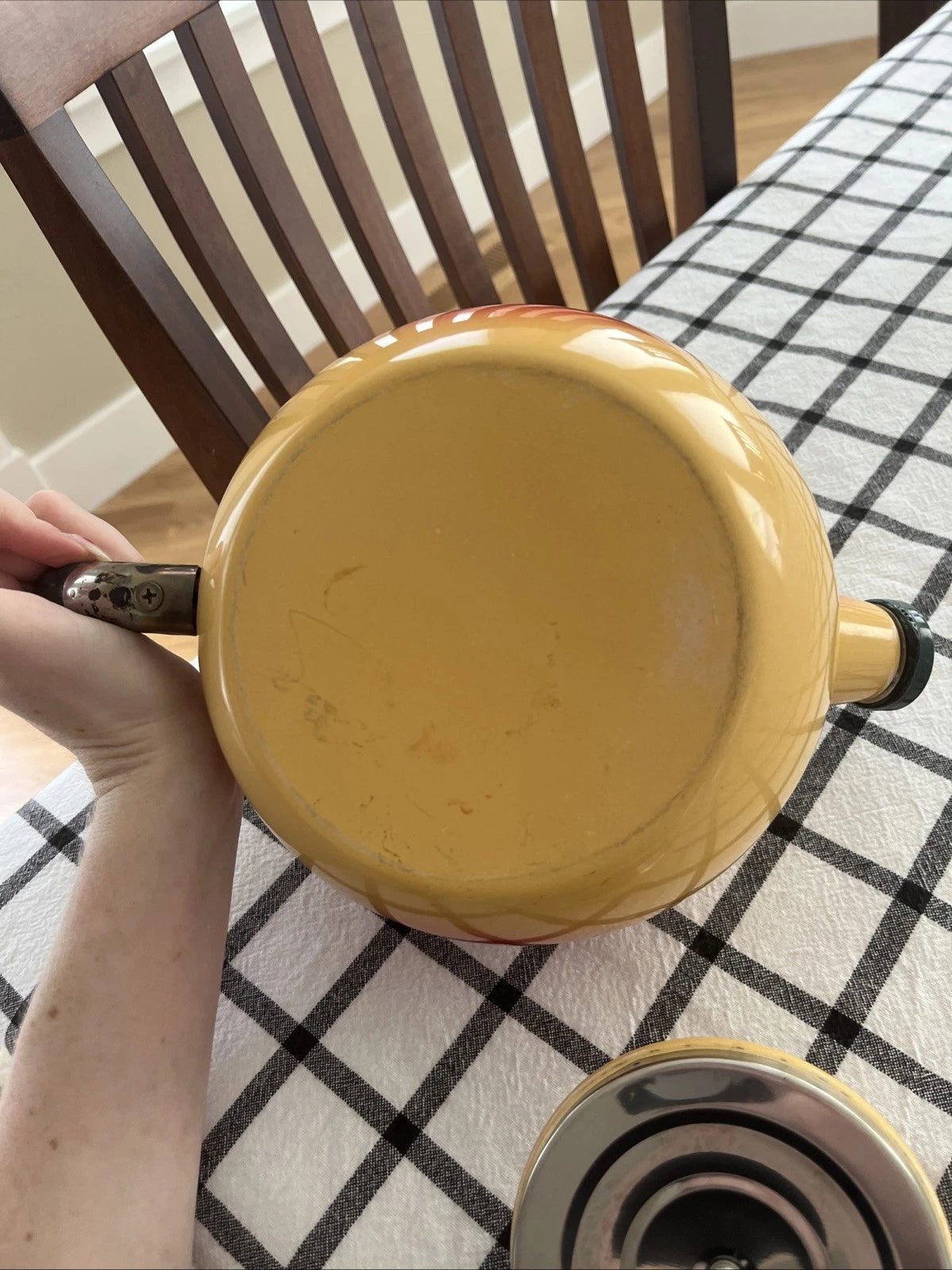 Vintage Enamel MKI Kamenstein Tea Kettle Pot Peach - Loved, Poor Condition | eBay