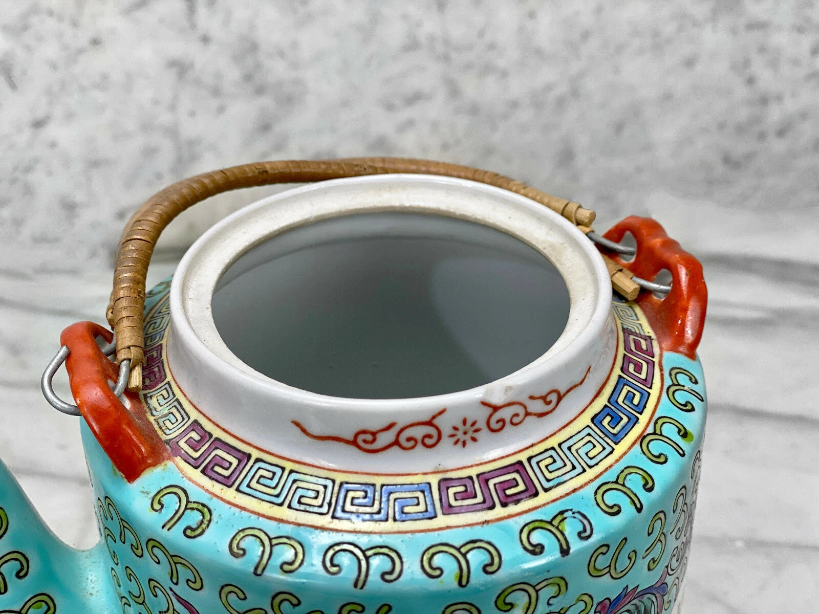 Vintage Chinese Porcelain Famille Verde Enamel Floral Motif Teapot | eBay