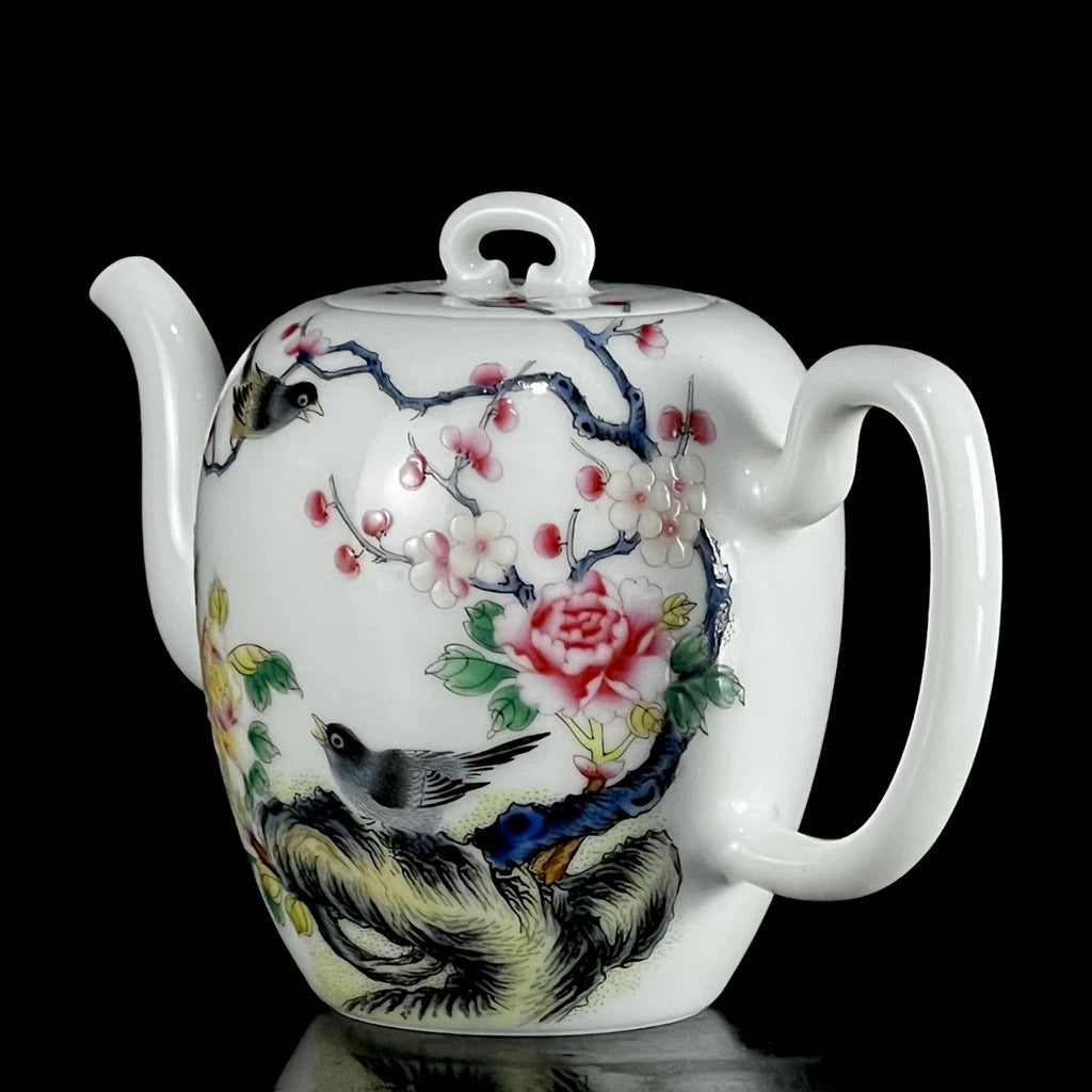 Chinese Enamel Colour Porcelain Hand Painted Exquisite Flowers&Birds Teapot 6423 | eBay