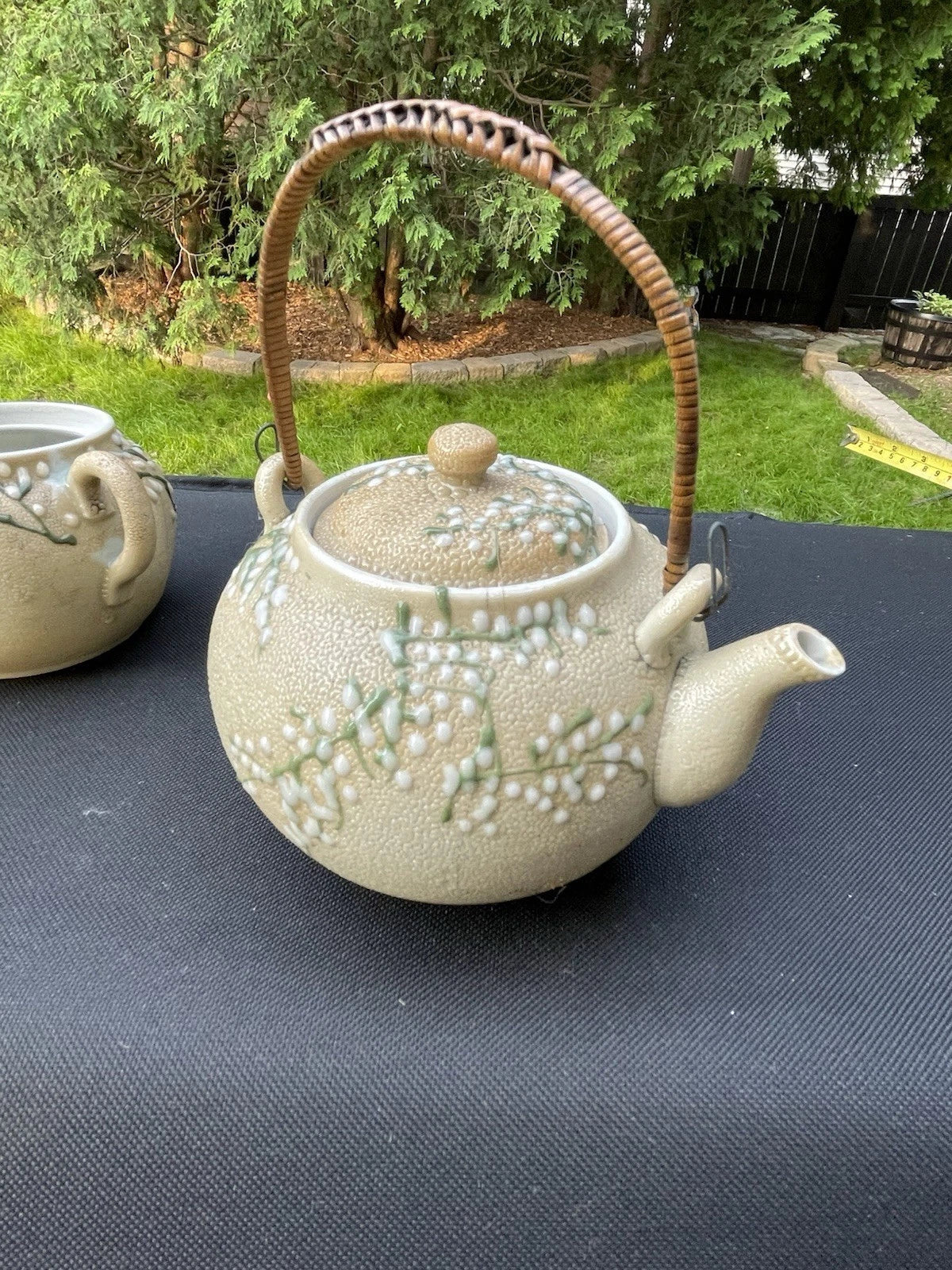 3 Pieces - Vintage Japanese Teapots Orange Peel Enamel Chinoiserie | eBay