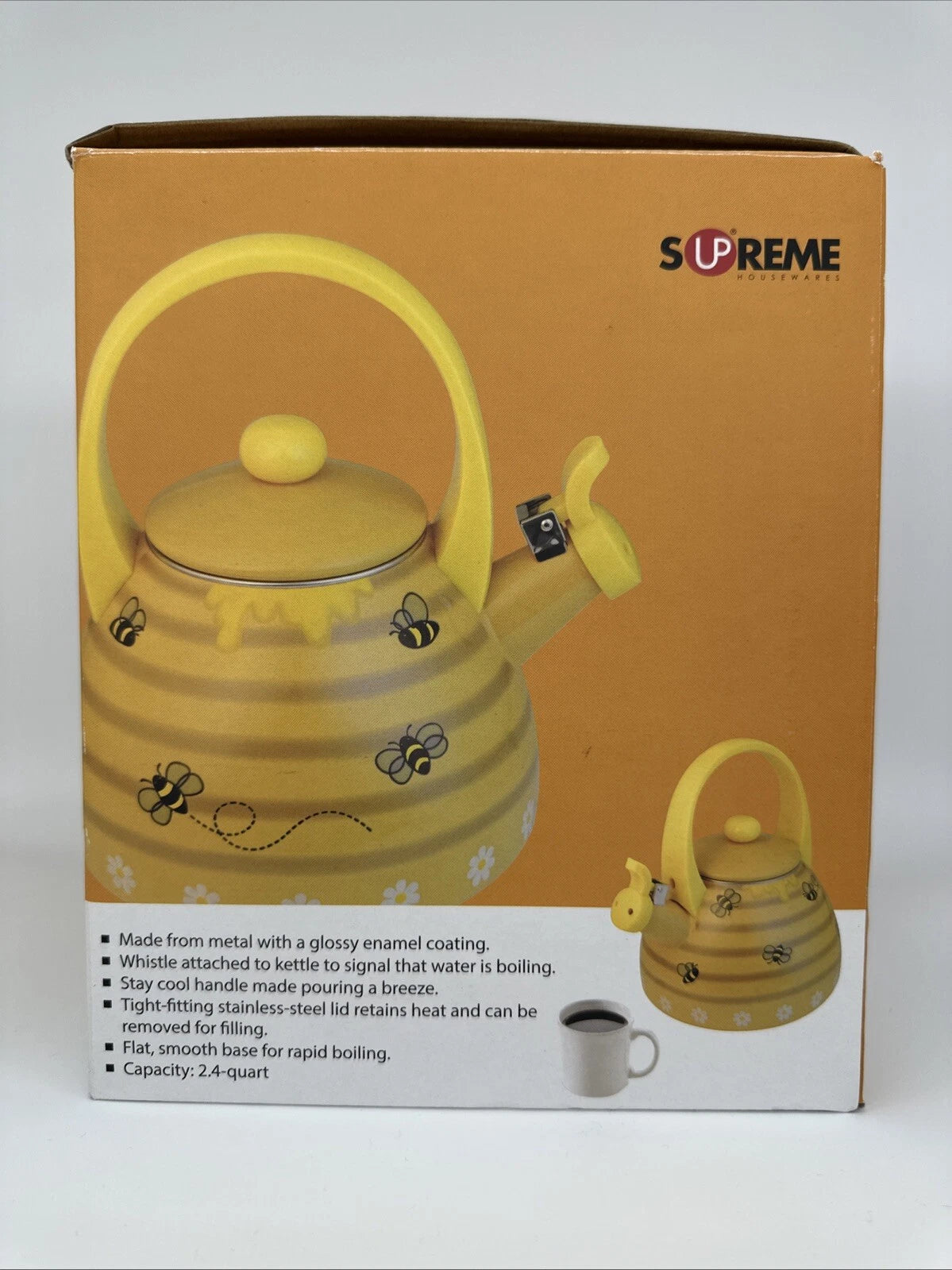 Whistling Stovetop Enamel on Steel Beehive Teakettle Tea Kettle | eBay