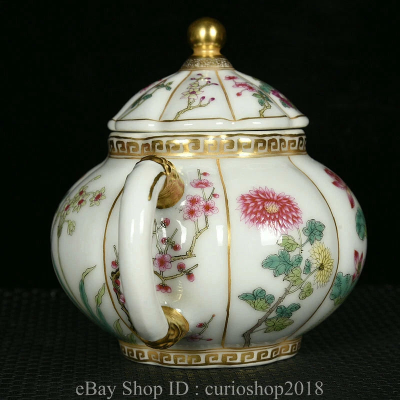 7.2 " YongzhengMarked China Colour Enamel porcelain Gilt Dynasty Flower Teapot | eBay