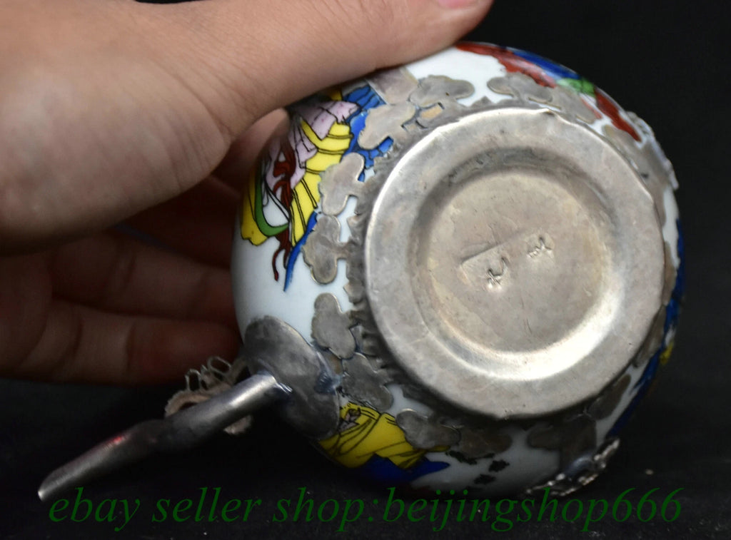 5.6" Old Chinese Copper enamel Porcelain Lohan Arhat Portable Kettle Teapot | eBay