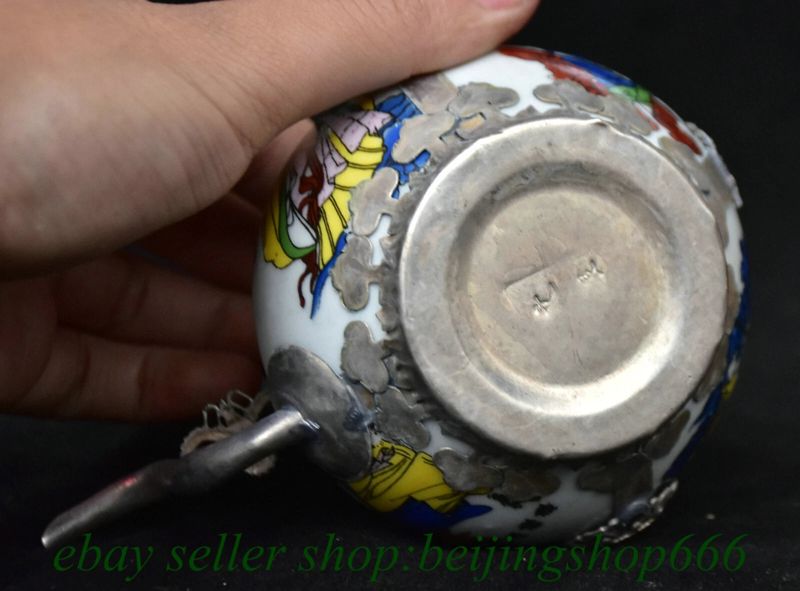 5.6" Old Chinese Copper enamel Porcelain Lohan Arhat Portable Kettle Teapot | eBay