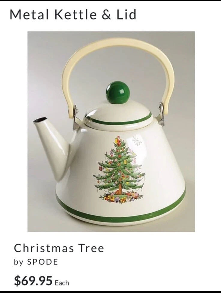 Spode Christmas Tree Tea Kettle 2.5 QT Porcelain, Enamel/steel, in box | eBay