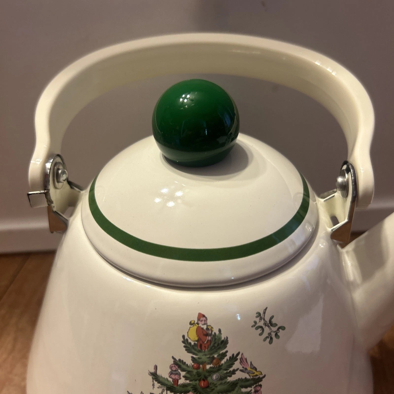 Spode Christmas Tree Tea Kettle Porcelain Enamel On Steel New Old Stock | eBay